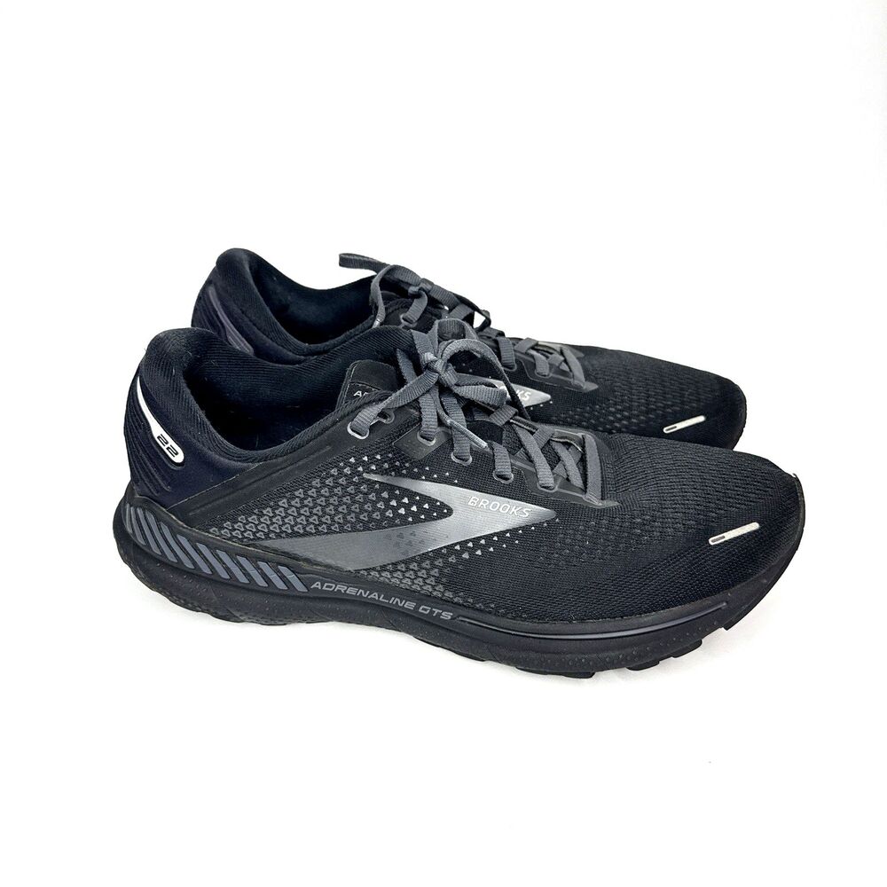Brooks Mens 10.5 Adrenaline GTS 22 Running Shoes Black/Ebony Wide E 1103662E020 - Picture 3 of 11